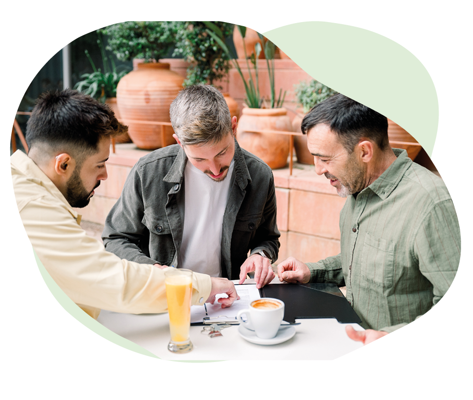 3 Men in a Cafe